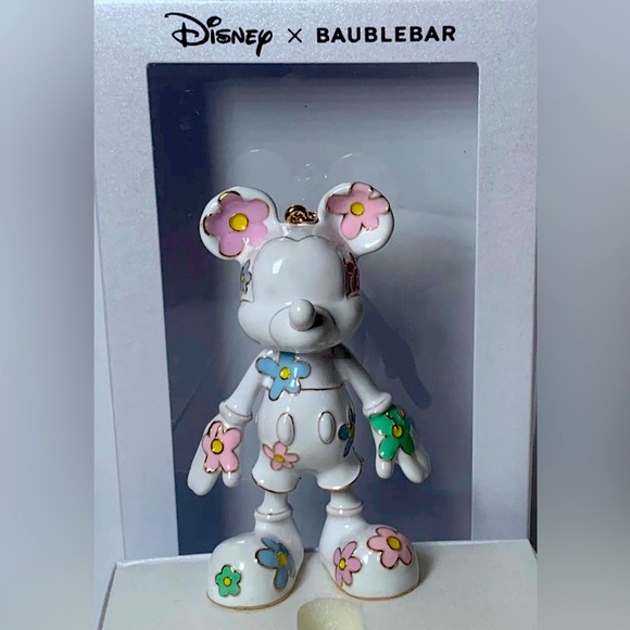 Disney X Baublebar Accessories - NWT Mickey Mouse x BAUBLEBAR Purse Charm Keychain White & flowers Disney